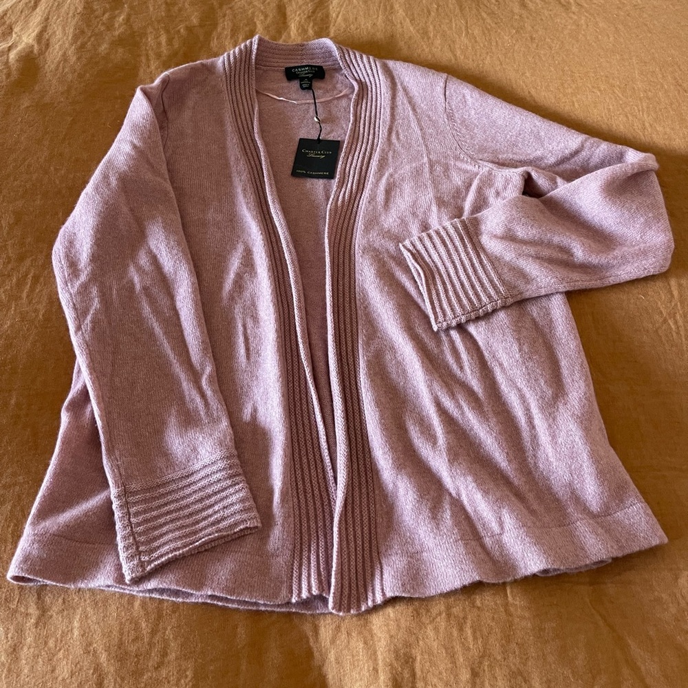 100% cashmere charter club, luxury cardigan,